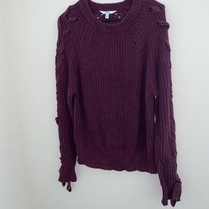 time & tru - sweater - tie & ribbon sleeve